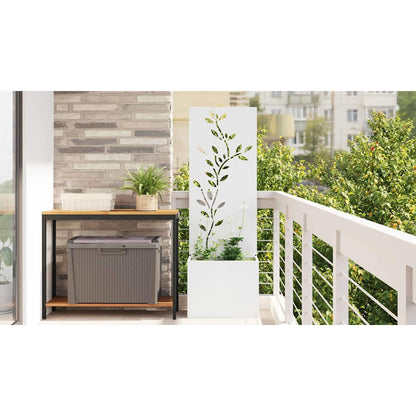 Garden Privacy Screen White 50 x 150 cm Cold-rolled steel