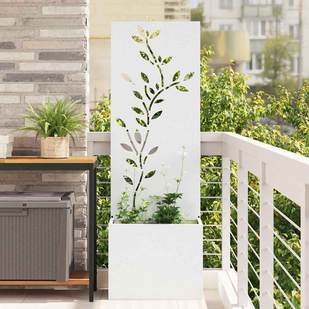Garden Privacy Screen White 50 x 150 cm Cold-rolled steel