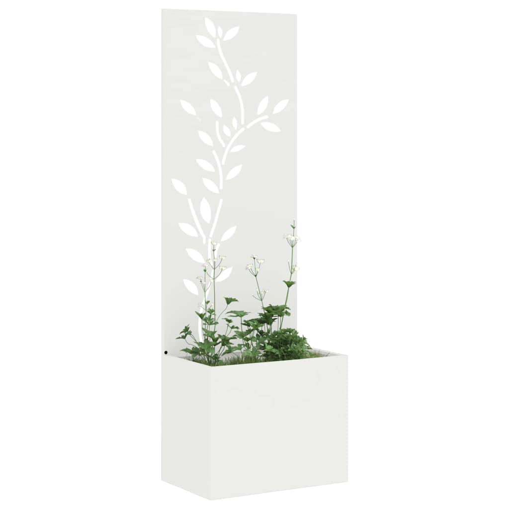 Garden Privacy Screen White 50 x 150 cm Cold-rolled steel