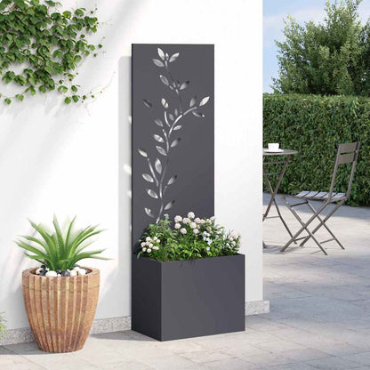 Garden Privacy Screen Floral Anthracite 50 x 32 x 150 cm