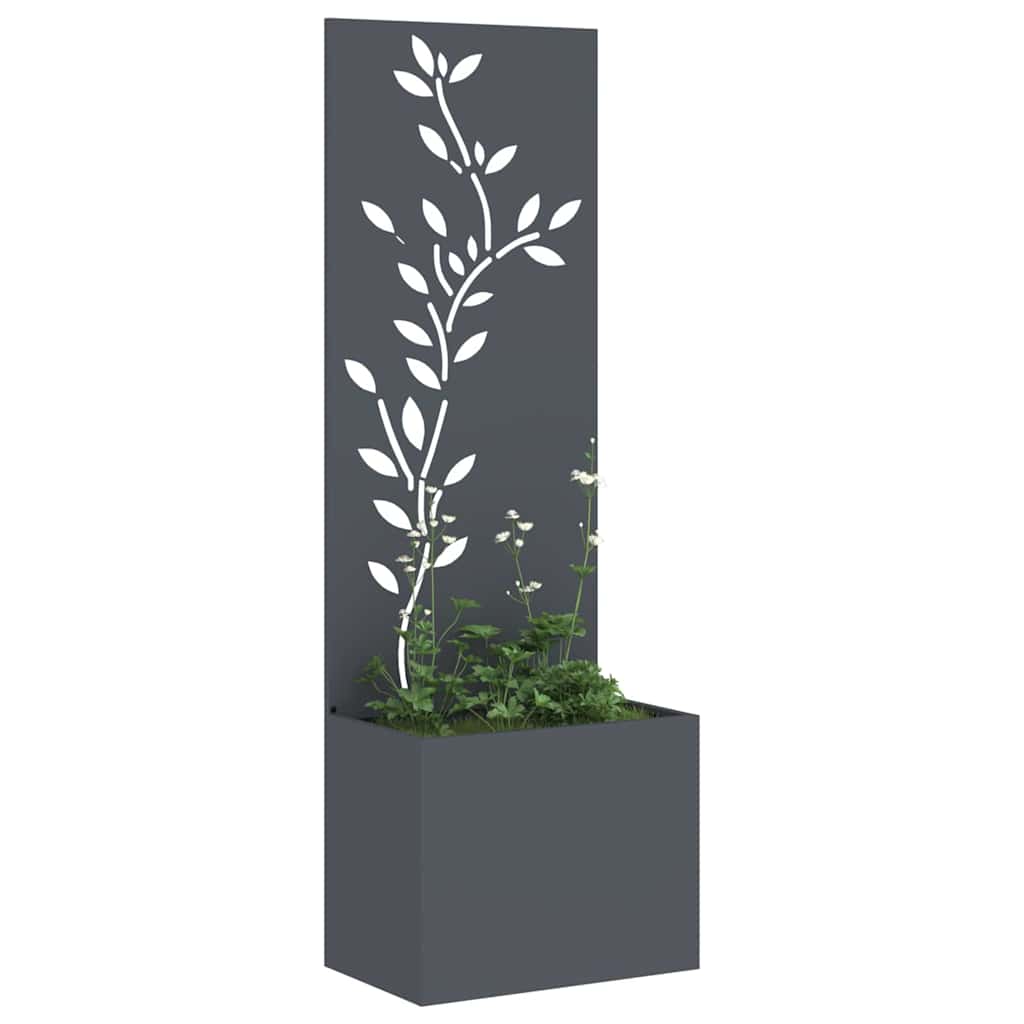 Garden Privacy Screen Floral Anthracite 50 x 32 x 150 cm