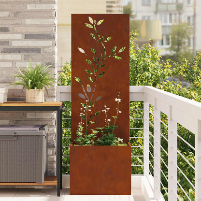 Garden Privacy Screen Rusty 50 x 32 x 150 cm Weathering steel