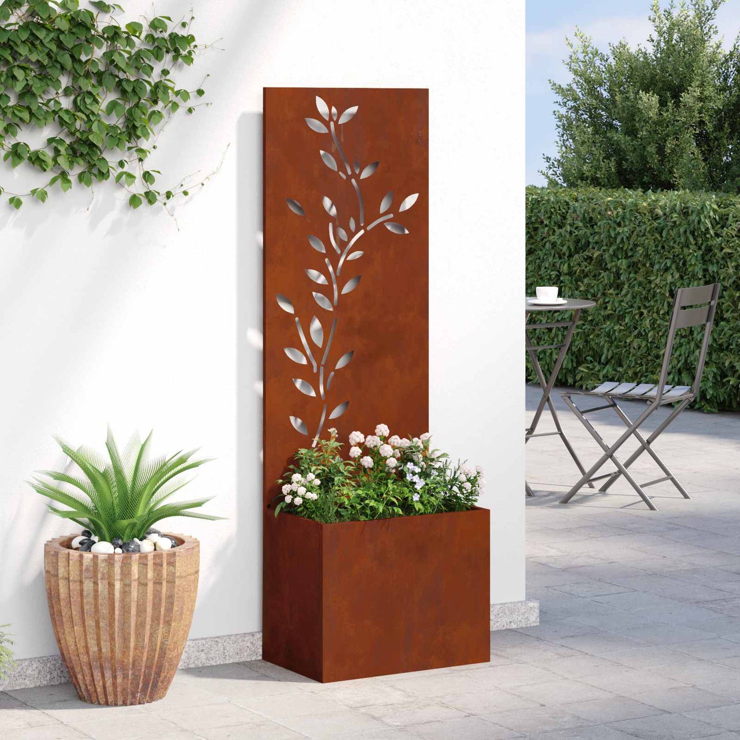 Garden Privacy Screen Rusty 50 x 32 x 150 cm Weathering steel