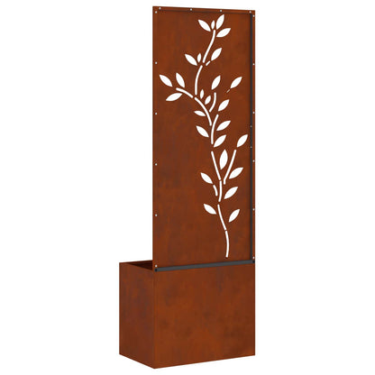 Garden Privacy Screen Floral Rusty 50 x 140 cm Weathering steel