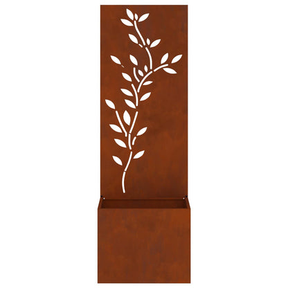 Garden Privacy Screen Floral Rusty 50 x 140 cm Weathering steel