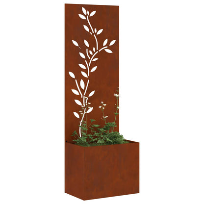 Garden Privacy Screen Floral Rusty 50 x 140 cm Weathering steel