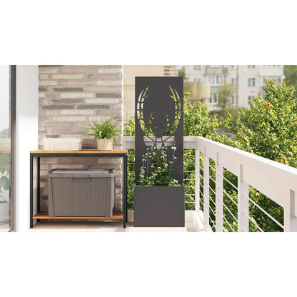 Garden Privacy Screen Black 50 x 150 cm Cold-rolled steel
