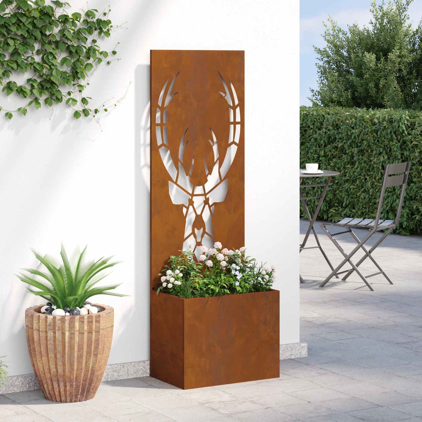Garden Privacy Screen Rusty 50 x 32 x 150 cm Weathering Steel