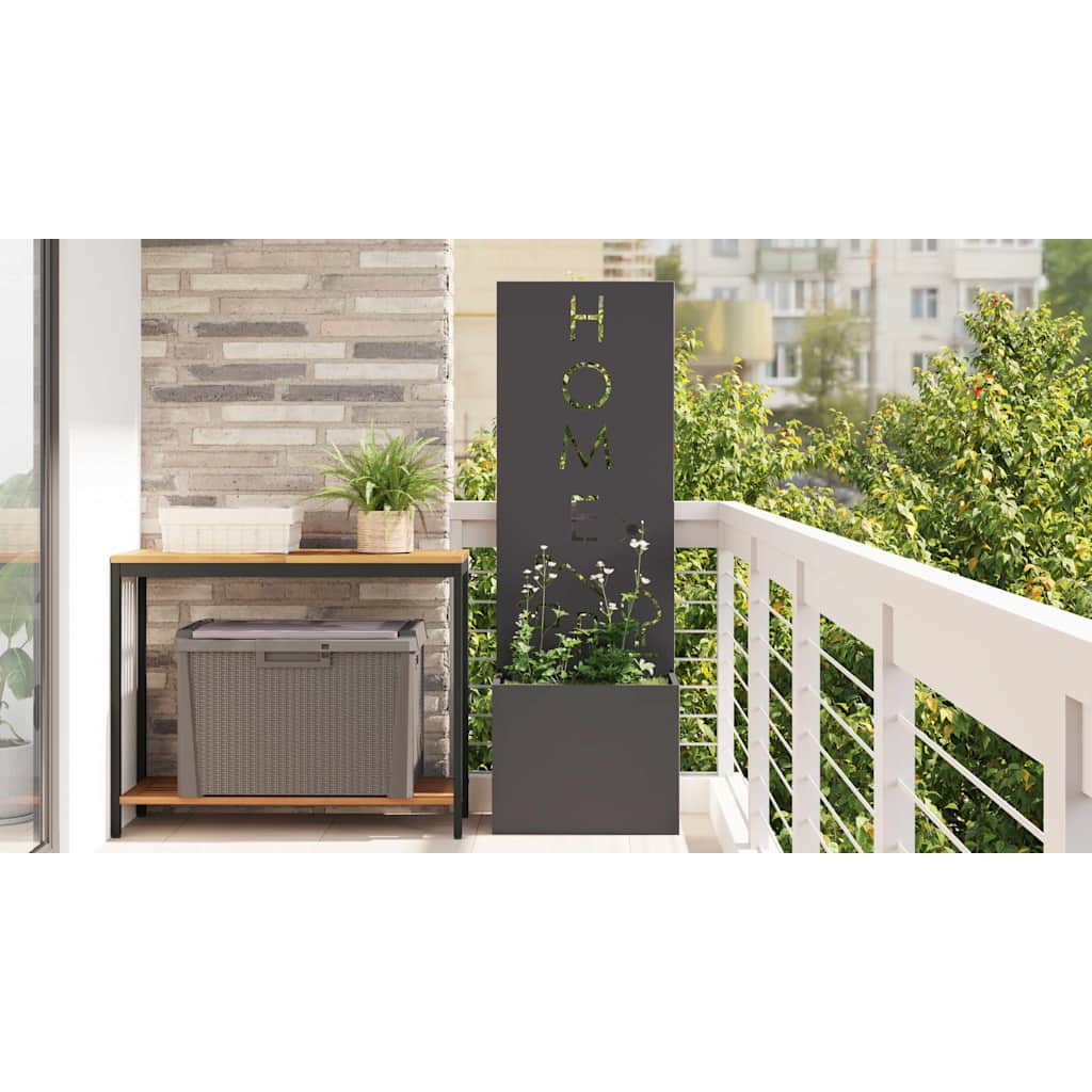 Garden Privacy Screen Black 50 x 150 cm Cold-rolled steel