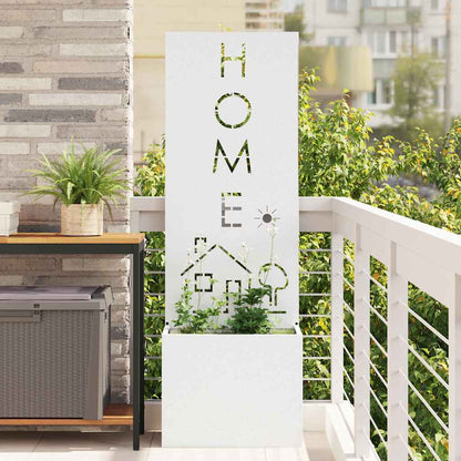 Garden Privacy Screen White 50 x 150 cm Cold-rolled steel
