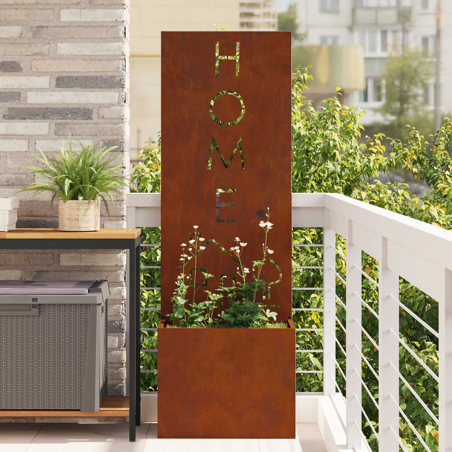 Garden Privacy Screen Rusty 50 x 150 cm Weathering steel