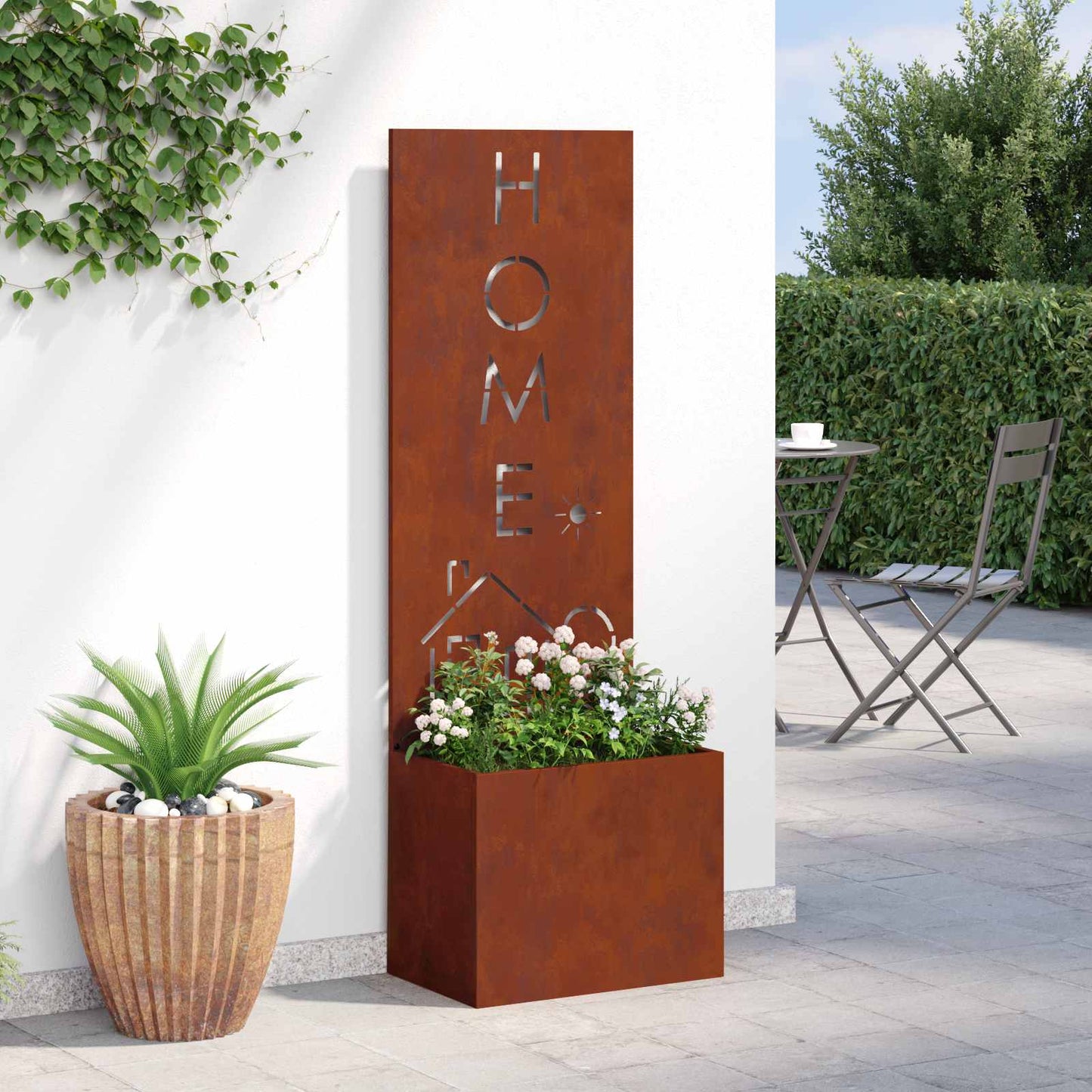Garden Privacy Screen Rusty 50 x 32 x 150 cm Weathering steel
