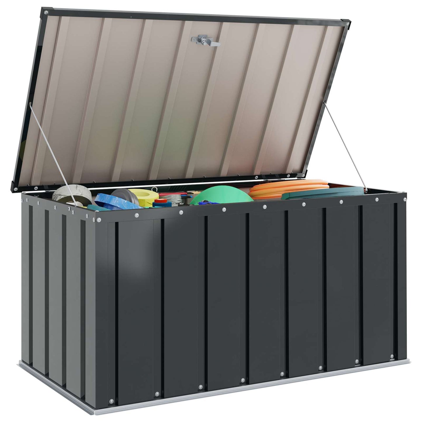 Garden Storage Box Black 101 x 56.5 x 50 cm Steel