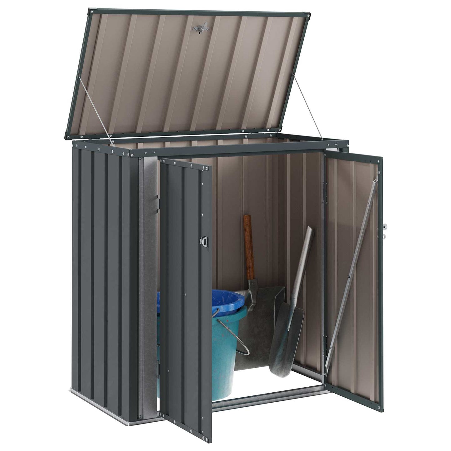 Garden Storage Box Black 101.5 x 57 x 100.5 cm Steel