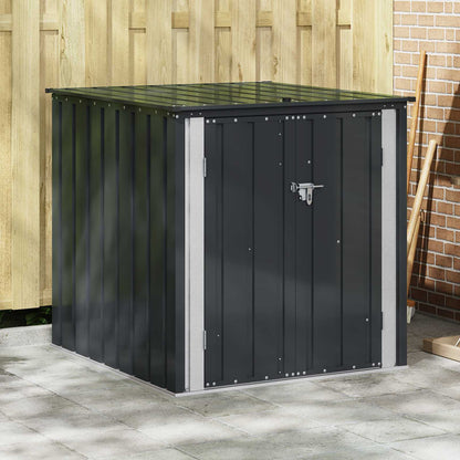 Garden Storage Box Black 101.5 x 107 x 100 cm Steel
