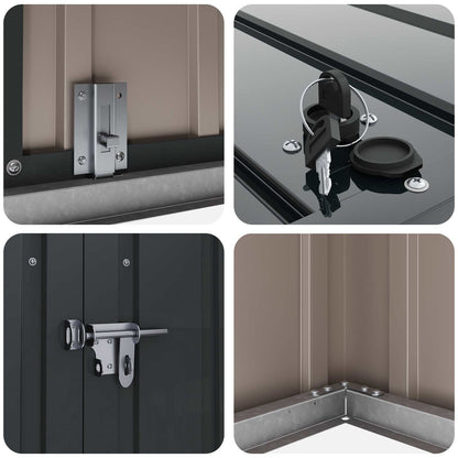 Garden Storage Box Black 151.5 x 82 x 110.5 cm Steel