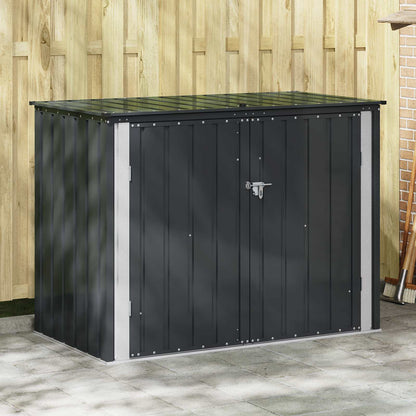 Garden Storage Box Black 151.5 x 82 x 110.5 cm Steel