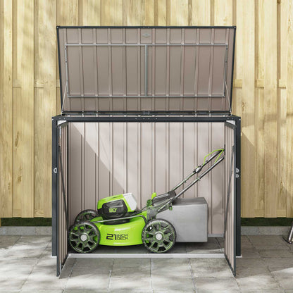 Garden Storage Box Black 151.5 x 82 x 110.5 cm Steel