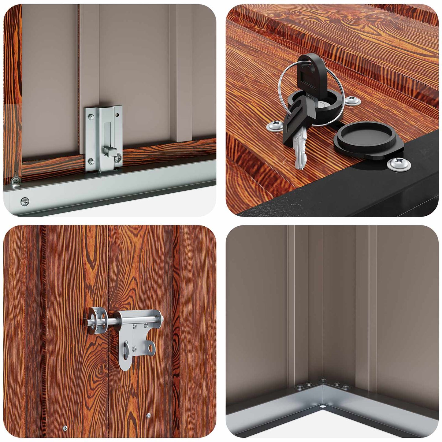 Garden Storage Box Brown 214 x 82 x 132 cm Steel