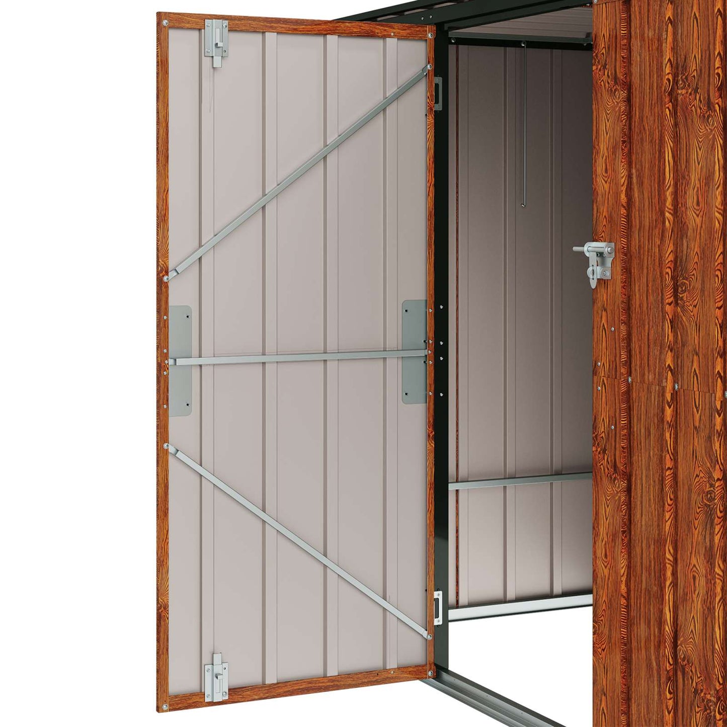 Garden Storage Box Brown 214 x 82 x 132 cm Steel