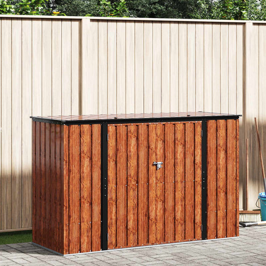 Garden Storage Box Brown 214 x 82 x 132 cm Steel