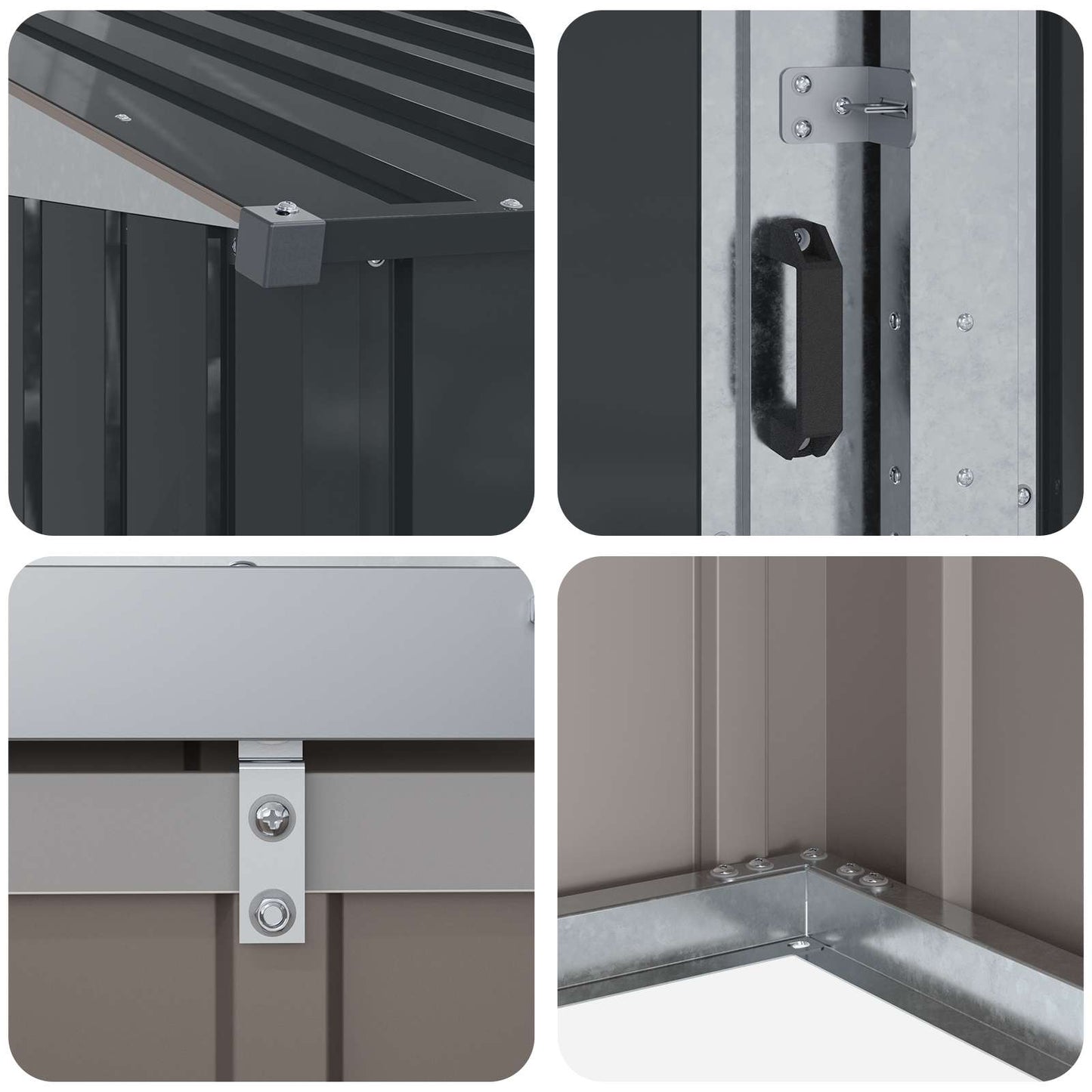 Garden Sheds Anthracite 137 x 81 x 180 cm Metal