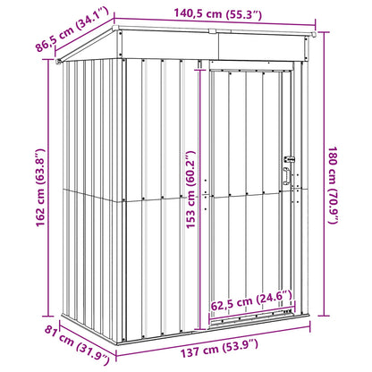Garden Sheds Anthracite 137 x 81 x 180 cm Metal