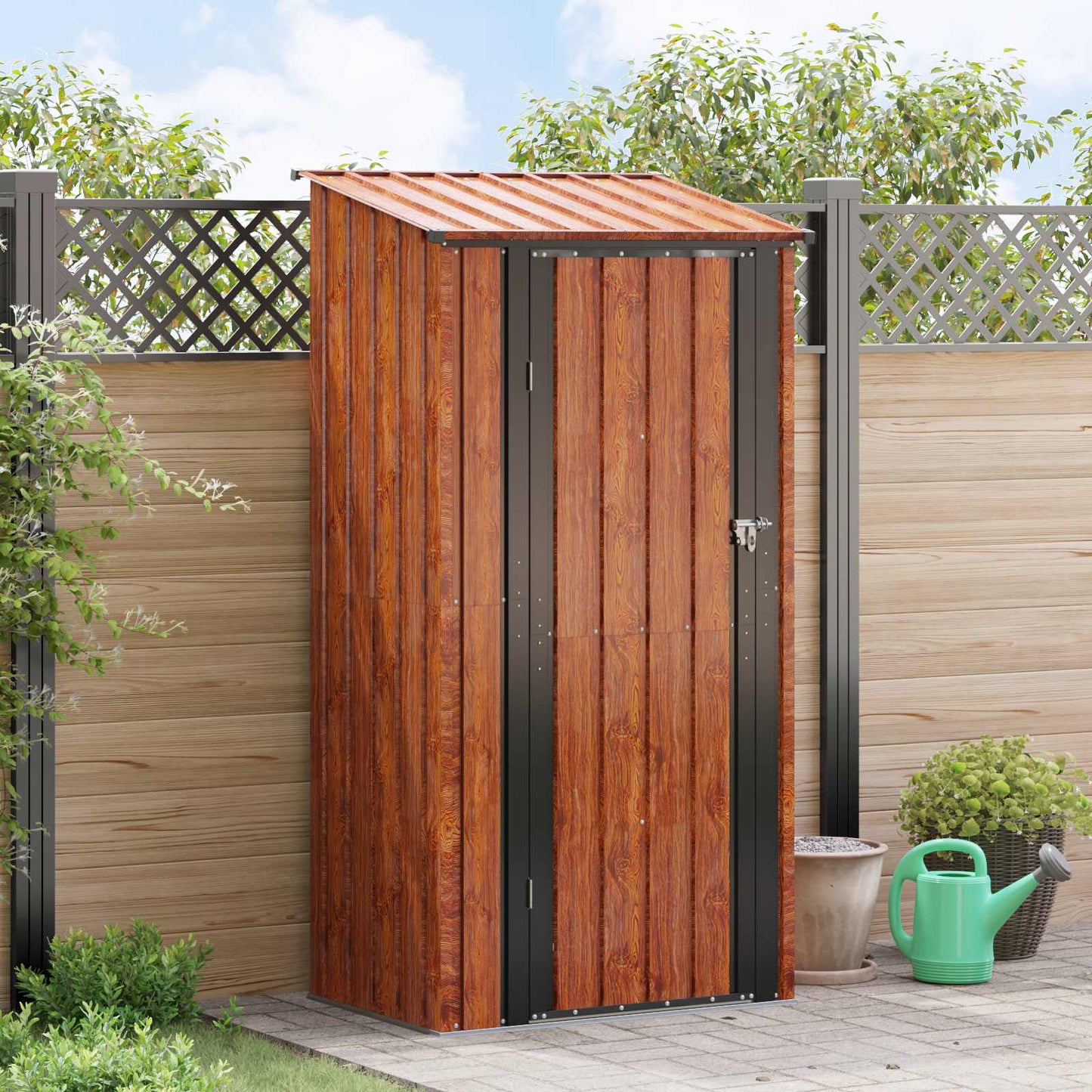 Garden Sheds Brown 103 x 74 x 200 cm Metal