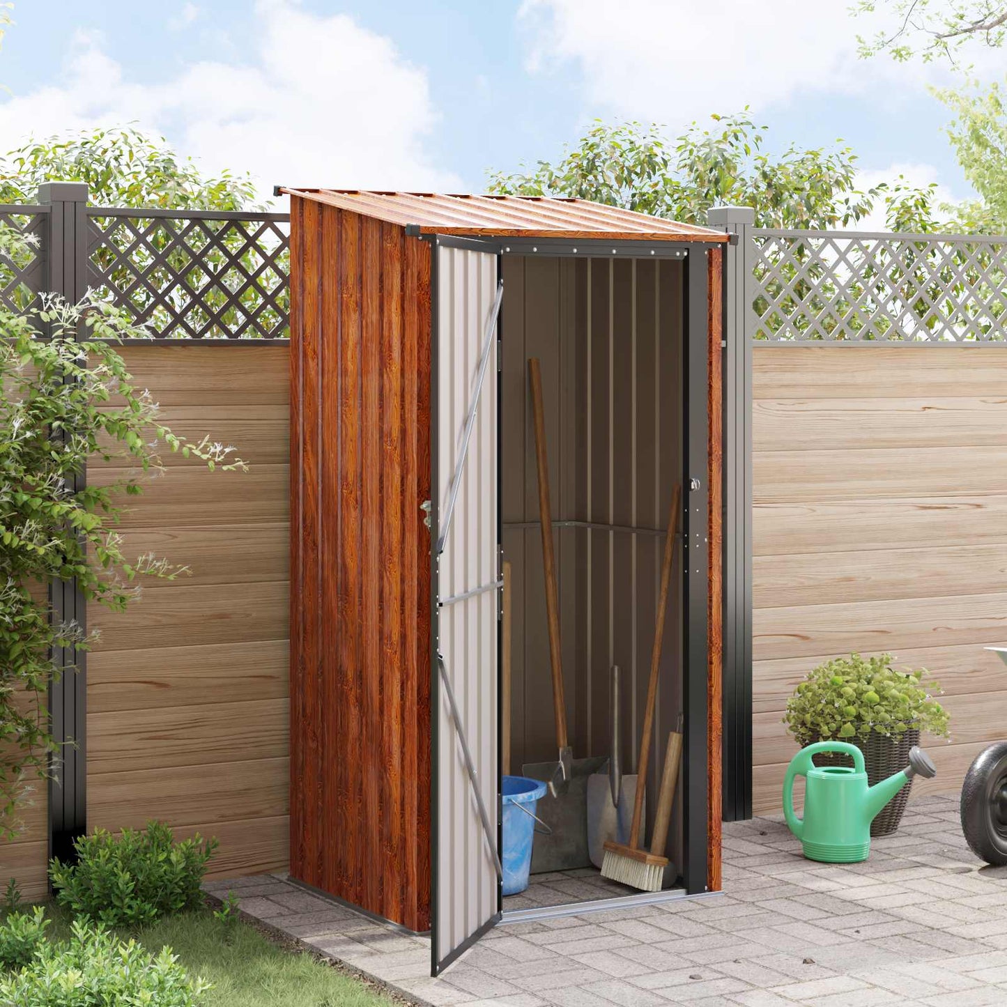 Garden Sheds Brown 103 x 86 x 200 cm Metal