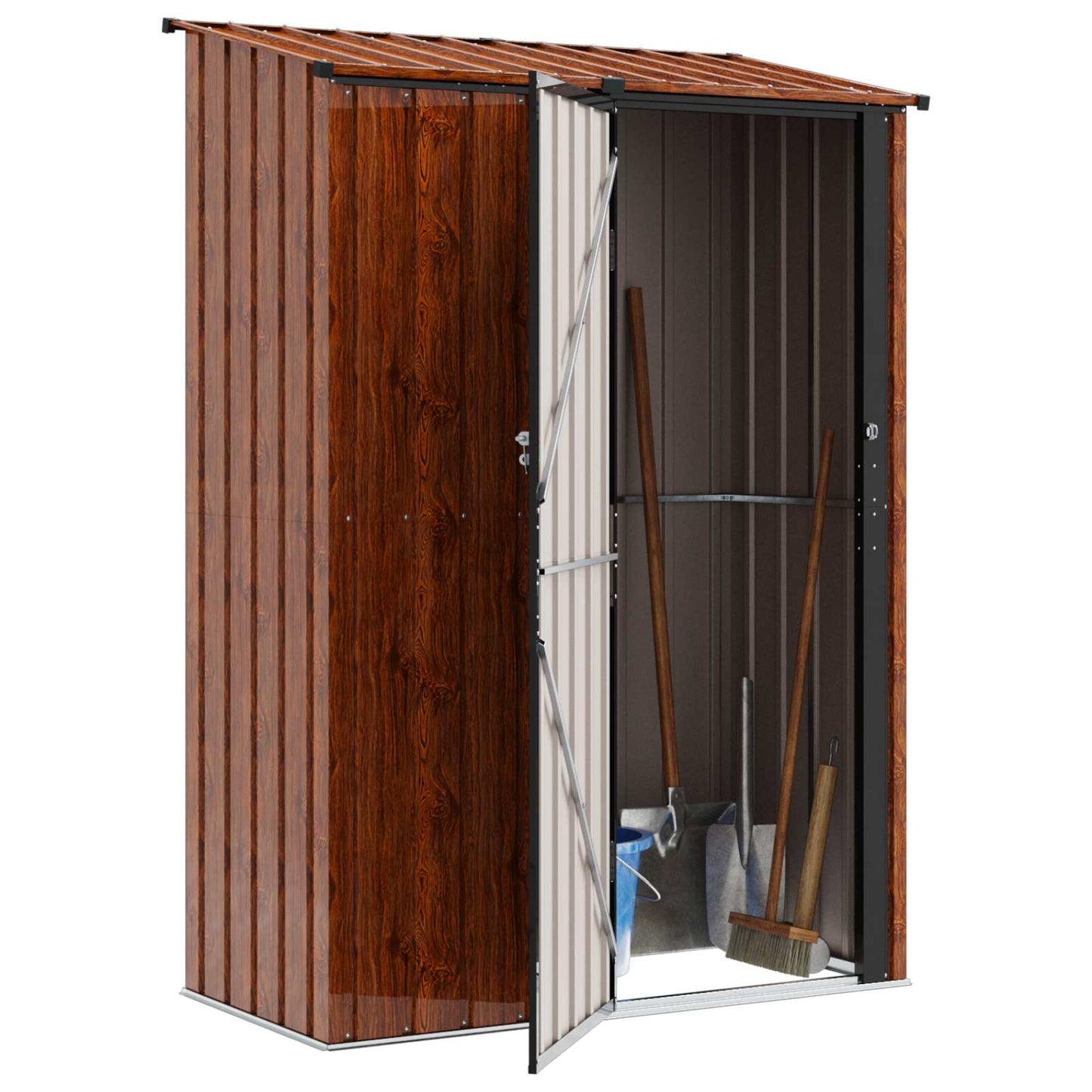 Garden Sheds Brown 140.5 x 74 x 200 cm Metal