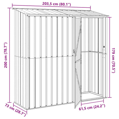 Garden Sheds Anthracite 203.5 x 73 x 200 cm Metal