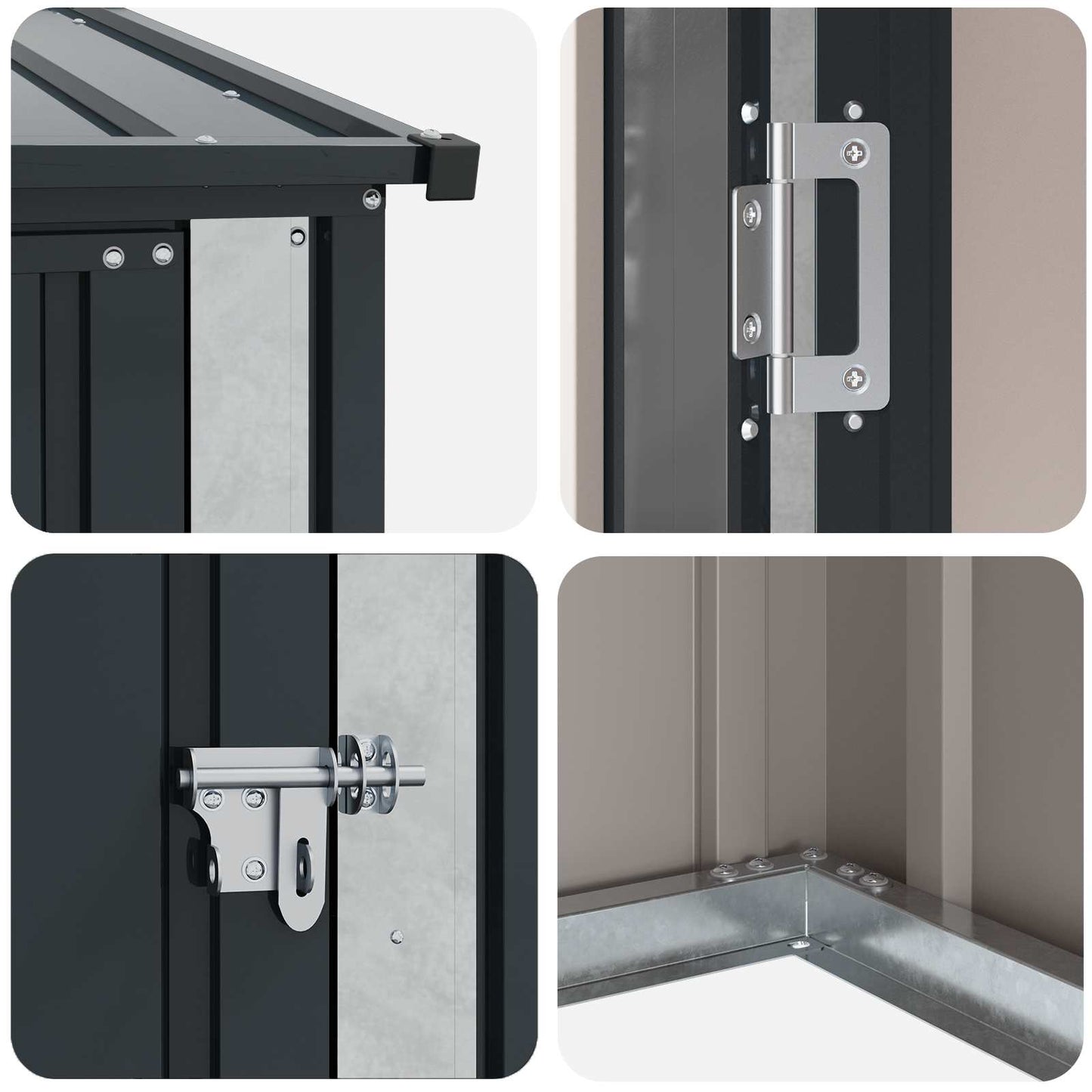 Garden Sheds Anthracite 203 x 85.5 x 200 cm Metal