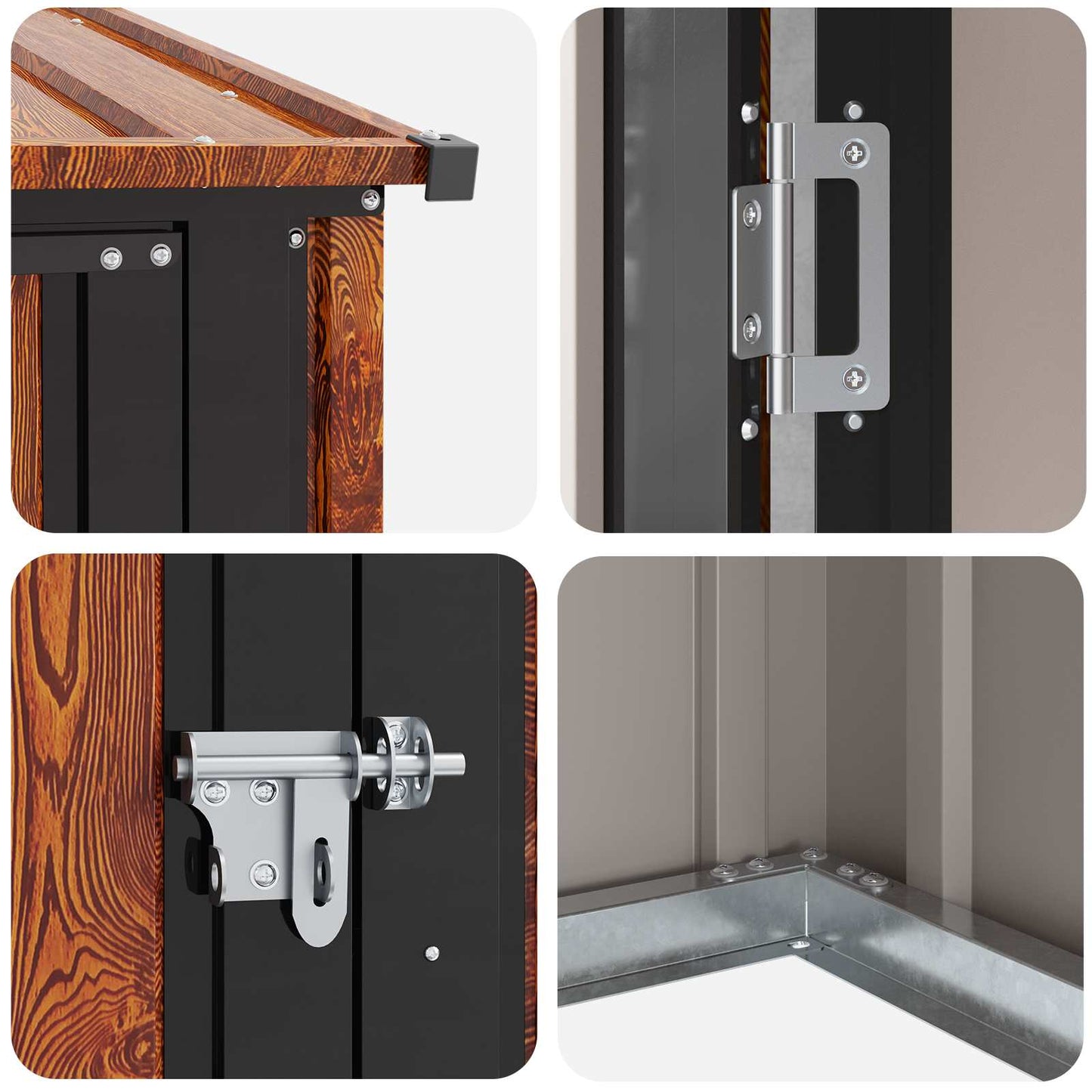 Garden Sheds Brown 203 x 85.5 x 200 cm Metal