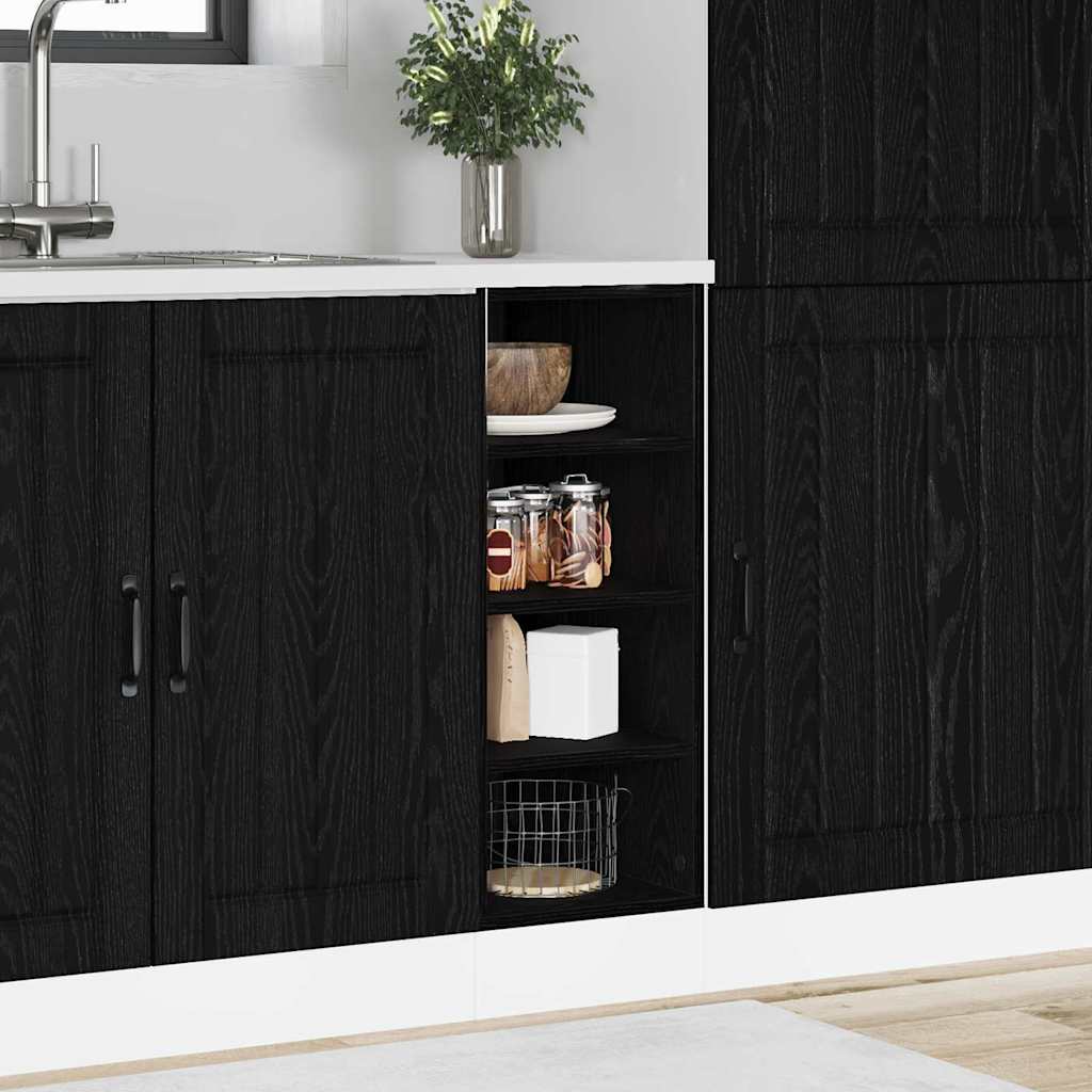 Kitchen Base Cabinet with Shelf Black oak 30 x 44.5 x 81.5 cm