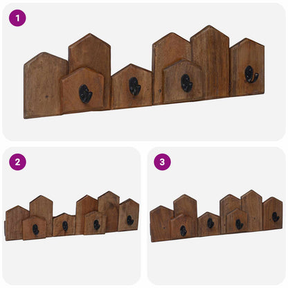 Hanger Brown 48 x 8 x 15 cm Solid Mahogany Wood