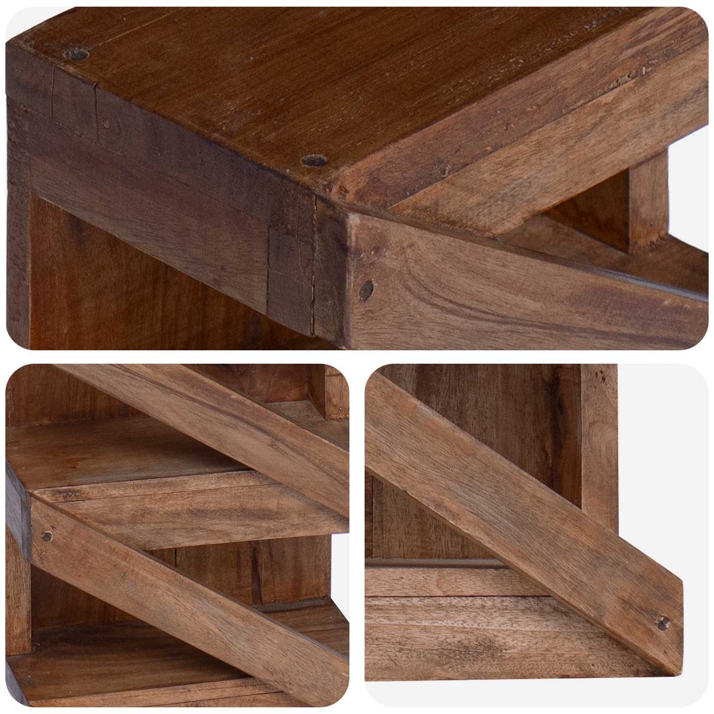 Wine Rack Natural 24 x 14 x 80 cm Solid Mahogany Wood