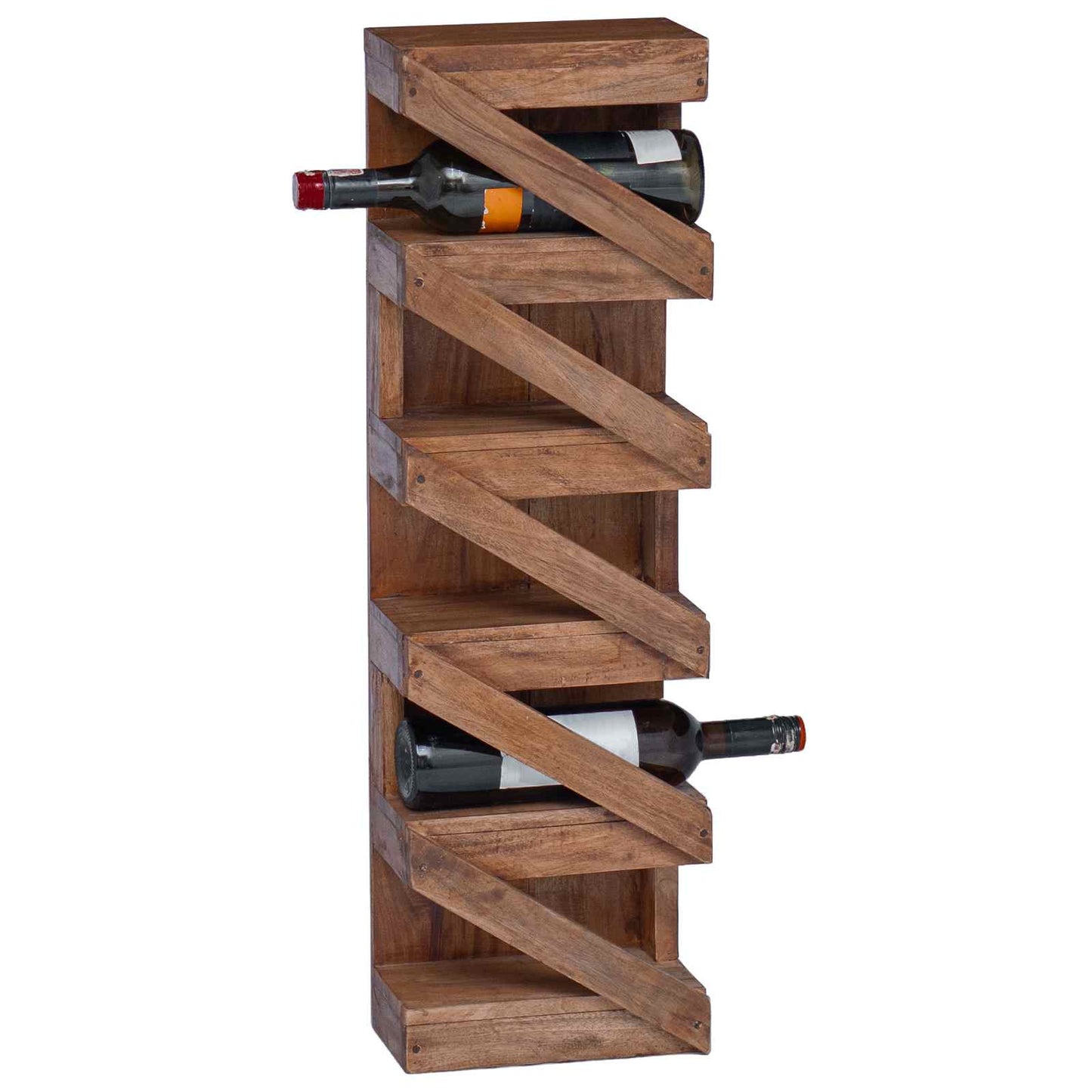 Wine Rack Natural 24 x 14 x 80 cm Solid Mahogany Wood