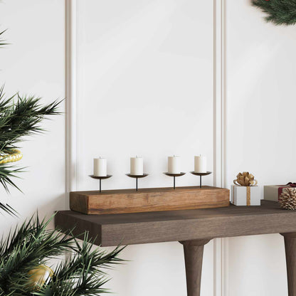 Candle Holder Natural 50 x 15 x 10 cm Solid Teak wood