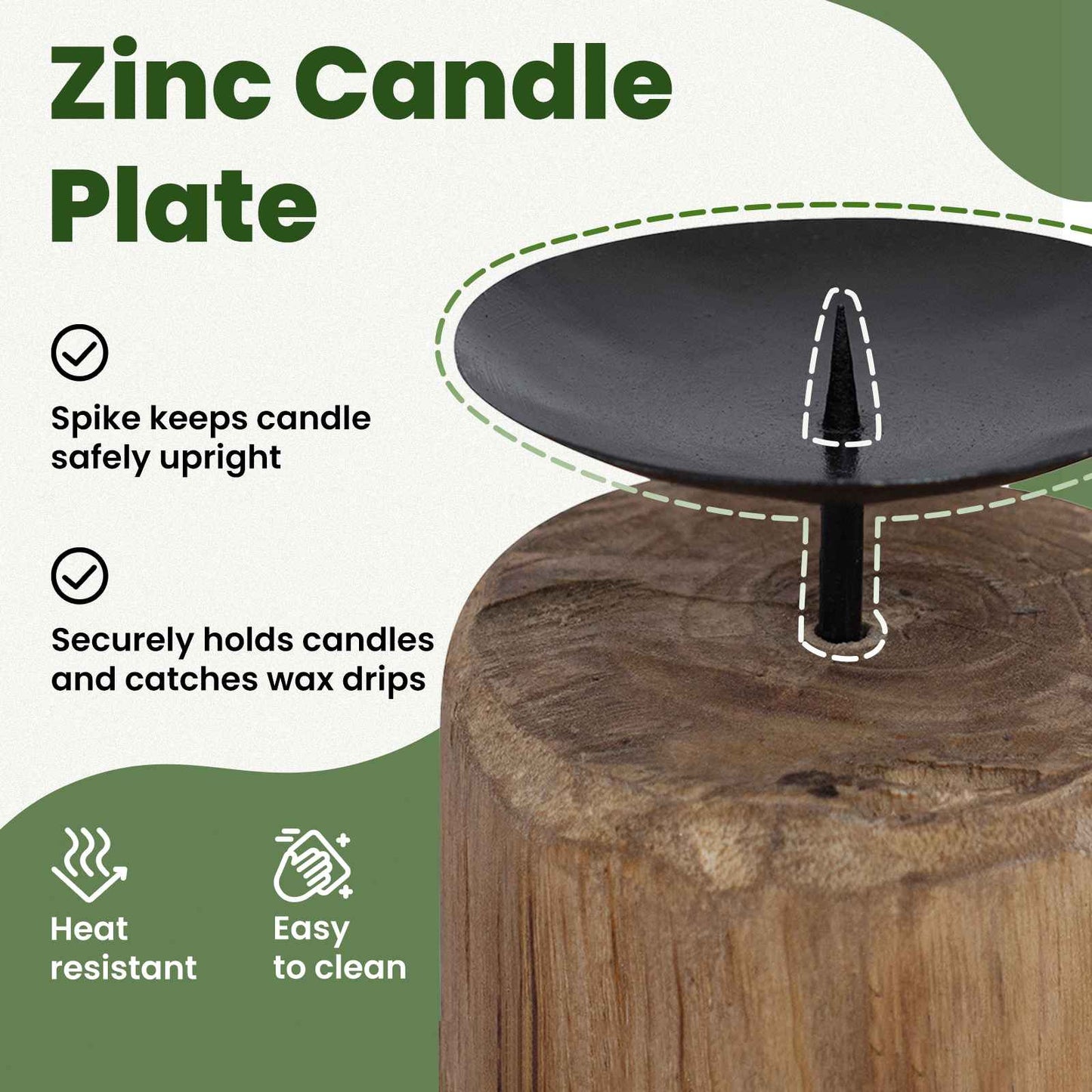 Candle Holder 3 pcs Natural Solid Teak wood