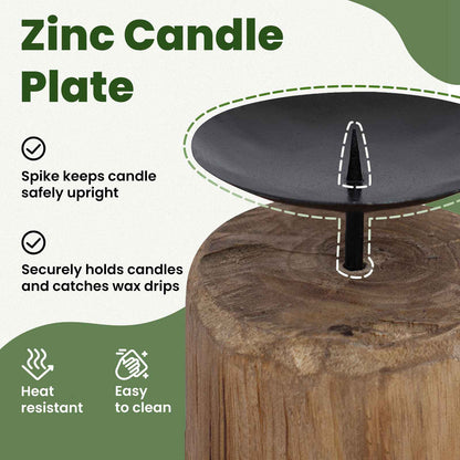 Candle Holder 3 pcs Natural Solid Teak wood