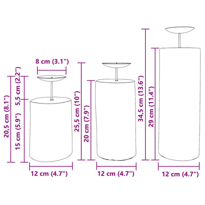 Candle Holder 3 pcs Natural Solid Teak wood