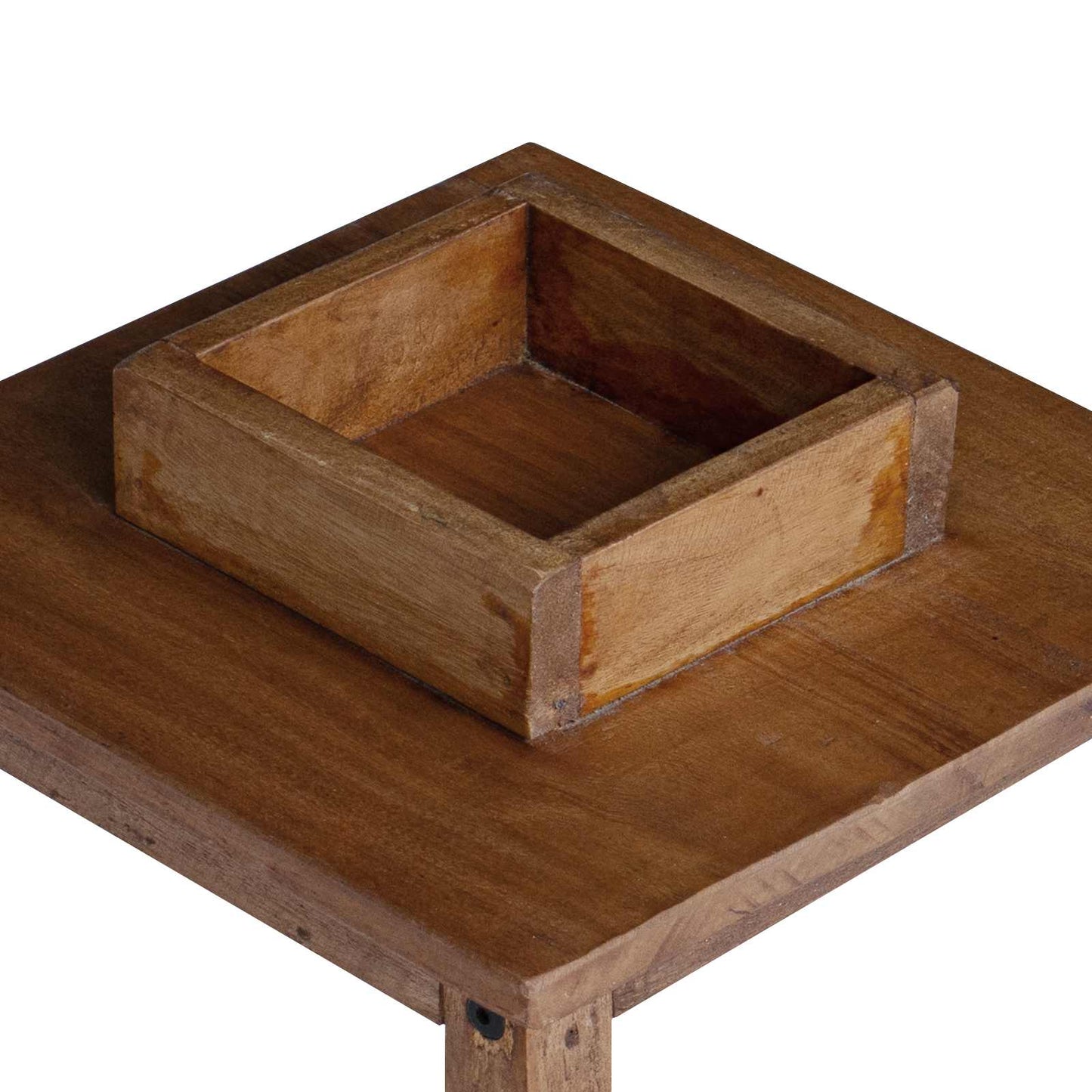 Lantern 3 pcs Natural Mahogany Wood