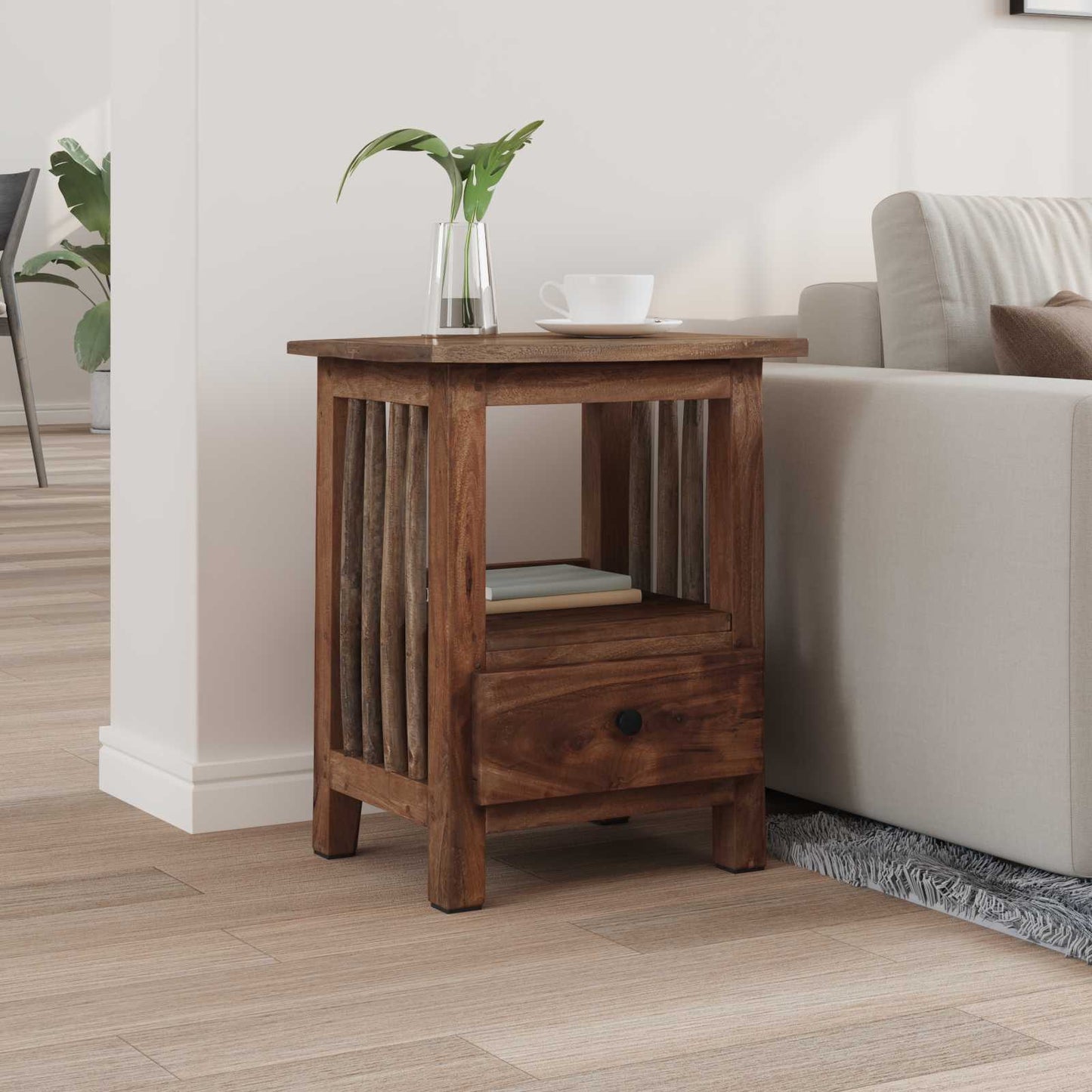 Bedside Table Brown 30 x 30 x 47 cm Solid Reclaim Wood