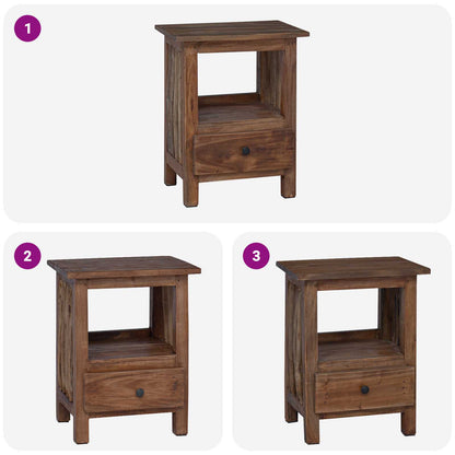 Bedside Table Brown 30 x 30 x 47 cm Solid Reclaim Wood