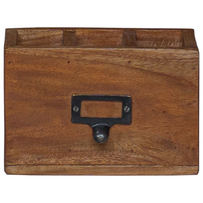 Pencil Case Multicolour 18 x 10 x 12 cm Solid Mahogany Wood