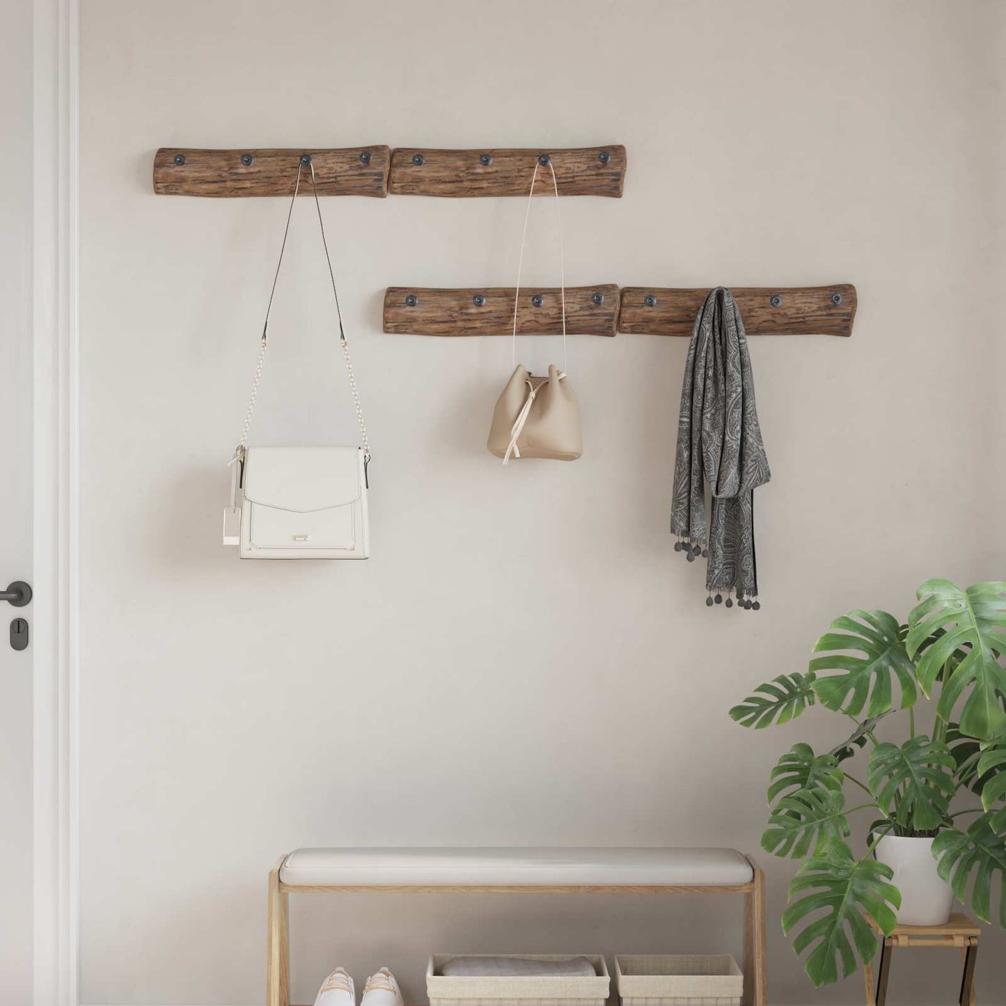 Hanger Brown 50 x 8 x 12 cm Solid Reclaim Wood