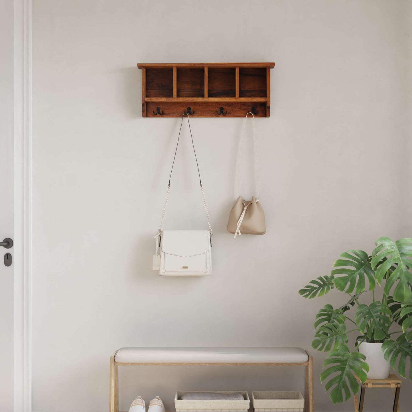 Hanger Brown 70 x 11 x 27 cm Solid Mahogany Wood