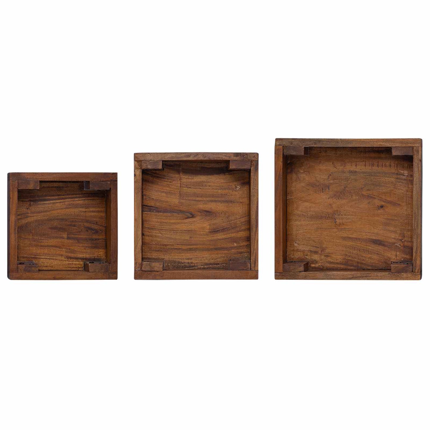 Plant Stand 3 pcs Brown Mahogany Wood