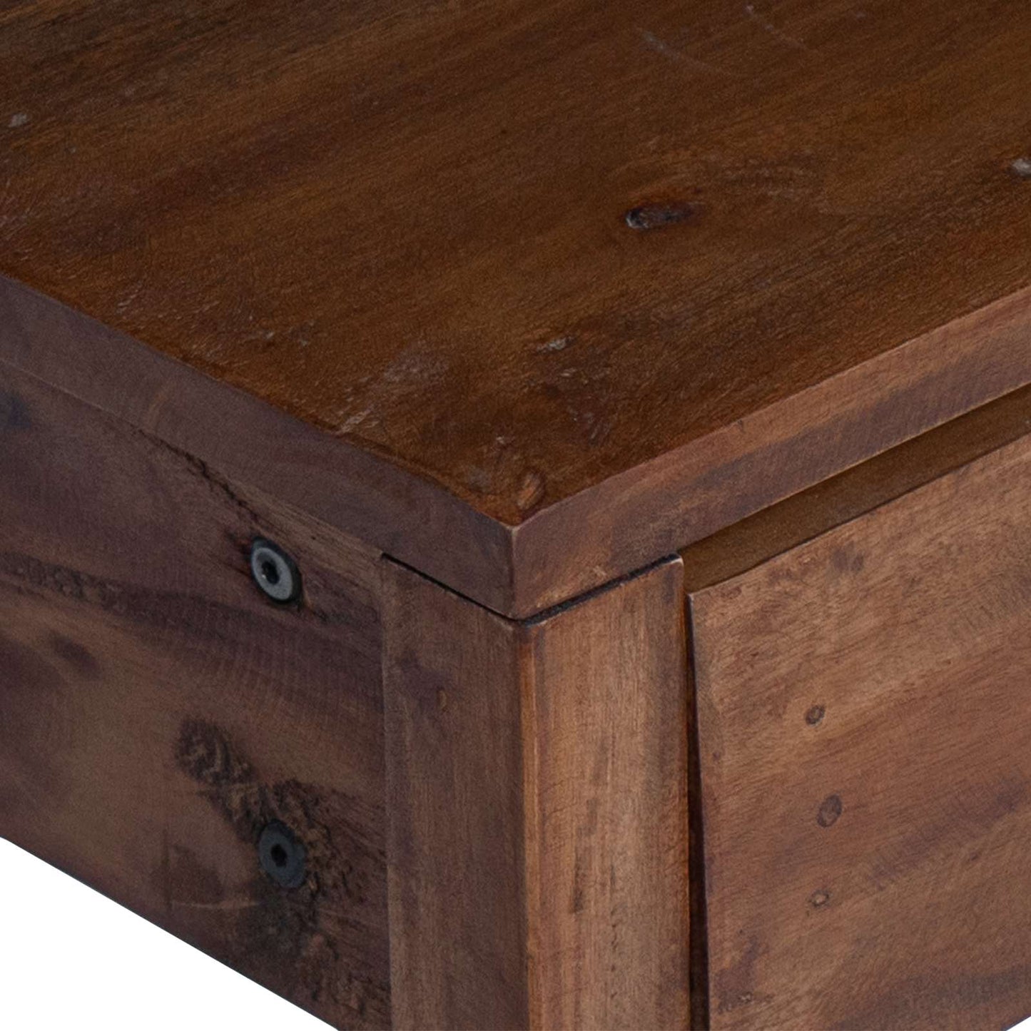 Plant Stand with Drawer Brown 30 x 30 x 80 cm Mahogany Wood