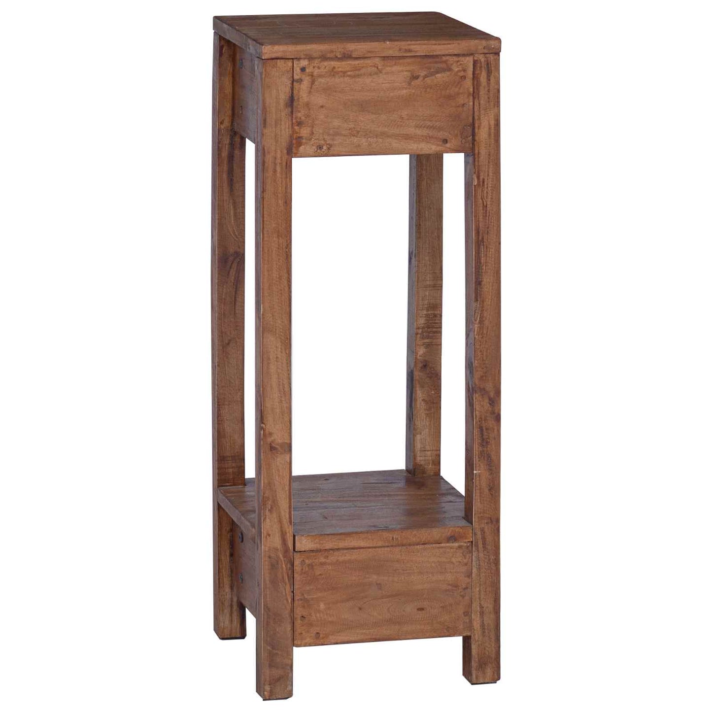 Plant Stand with Drawer Brown 30 x 30 x 80 cm Mahogany Wood